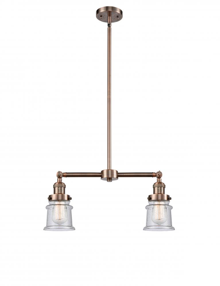 Canton - 2 Light - 21 inch - Antique Copper - Stem Hung - Adjustable Island Light