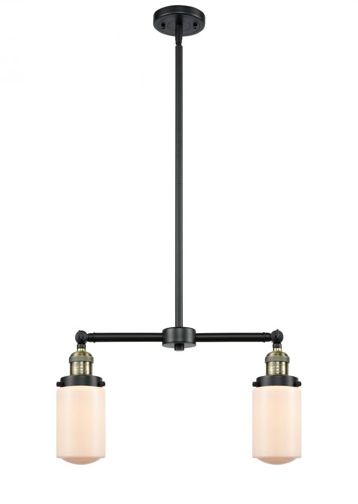 Dover - 2 Light - 21 inch - Black Antique Brass - Stem Hung - Adjustable Island Light