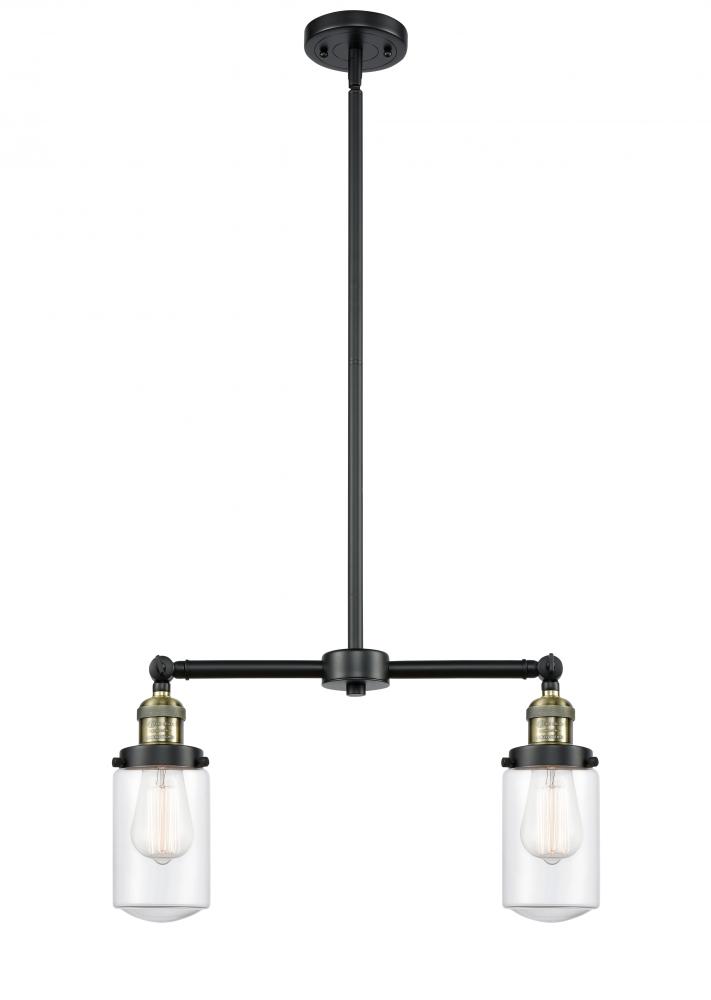 Dover - 2 Light - 21 inch - Black Antique Brass - Stem Hung - Adjustable Island Light