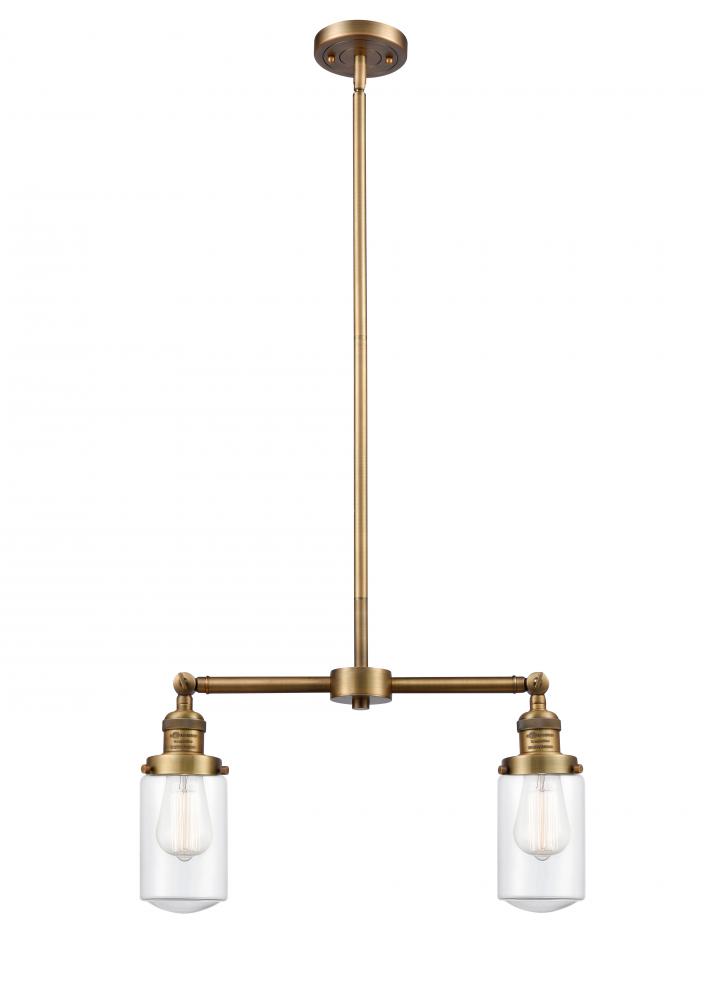 Dover - 2 Light - 21 inch - Brushed Brass - Stem Hung - Adjustable Island Light