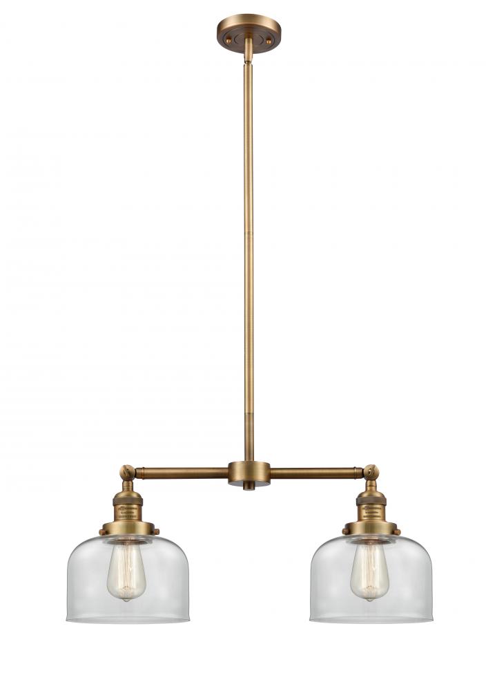 Bell - 2 Light - 21 inch - Brushed Brass - Stem Hung - Adjustable Island Light