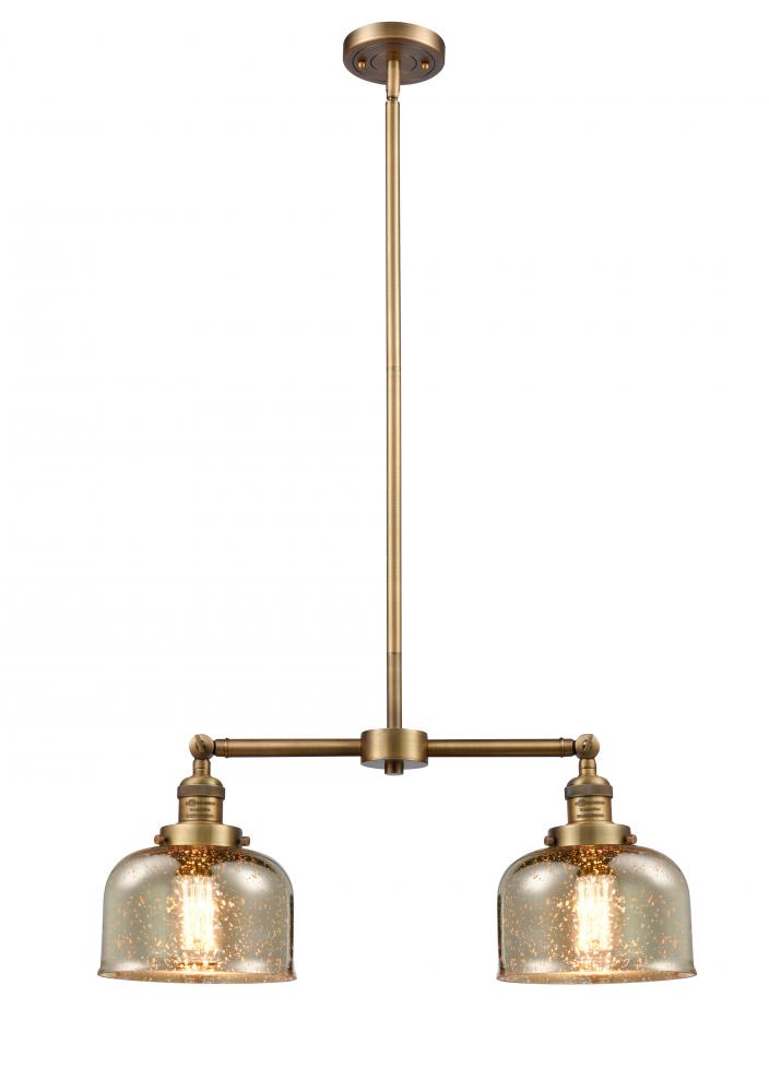 Bell - 2 Light - 24 inch - Brushed Brass - Stem Hung - Adjustable Island Light