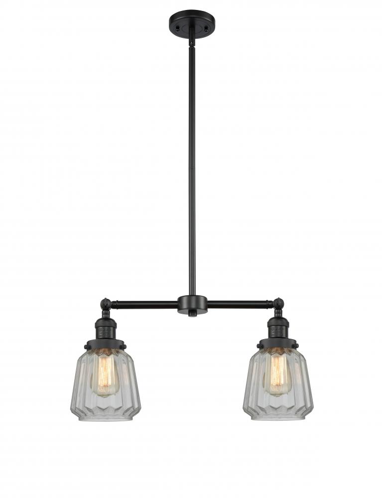 Chatham - 2 Light - 21 inch - Matte Black - Stem Hung - Adjustable Island Light