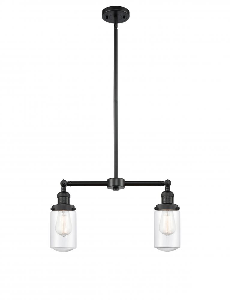 Dover - 2 Light - 21 inch - Matte Black - Stem Hung - Adjustable Island Light