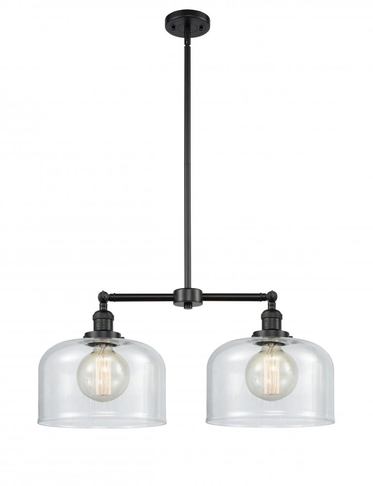 Bell - 2 Light - 21 inch - Matte Black - Stem Hung - Adjustable Island Light