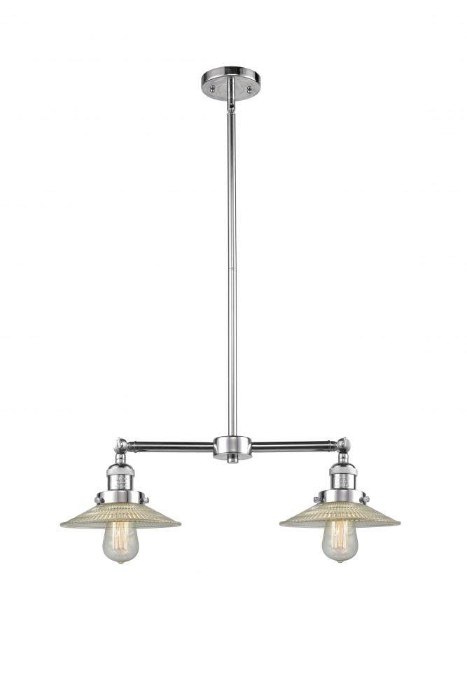 Halophane - 2 Light - 21 inch - Polished Chrome - Stem Hung - Adjustable Island Light