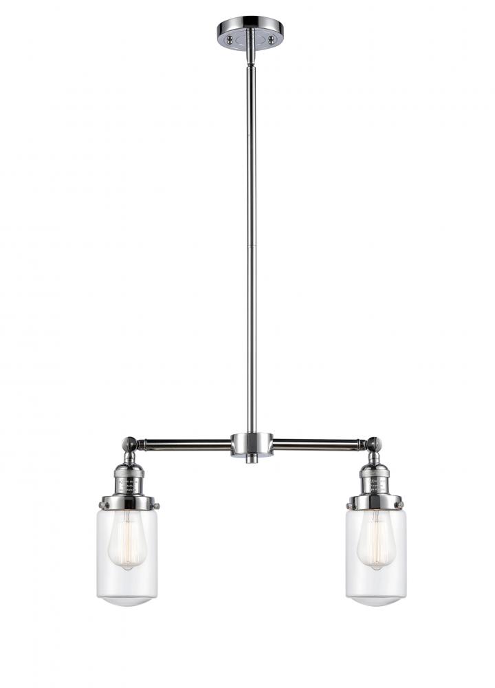 Dover - 2 Light - 21 inch - Polished Chrome - Stem Hung - Adjustable Island Light
