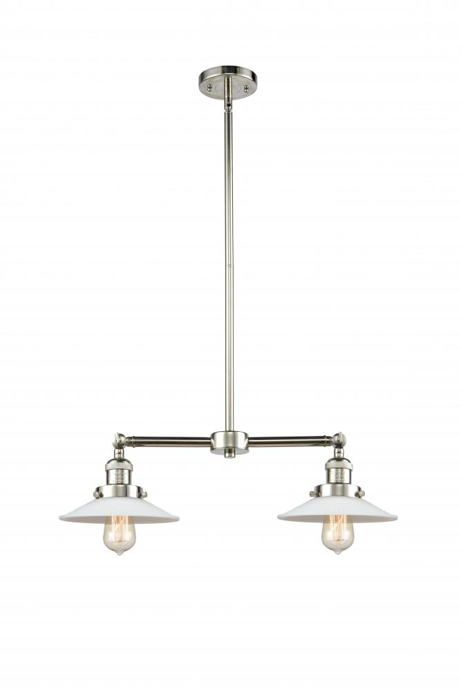 Halophane - 2 Light - 21 inch - Polished Nickel - Stem Hung - Adjustable Island Light