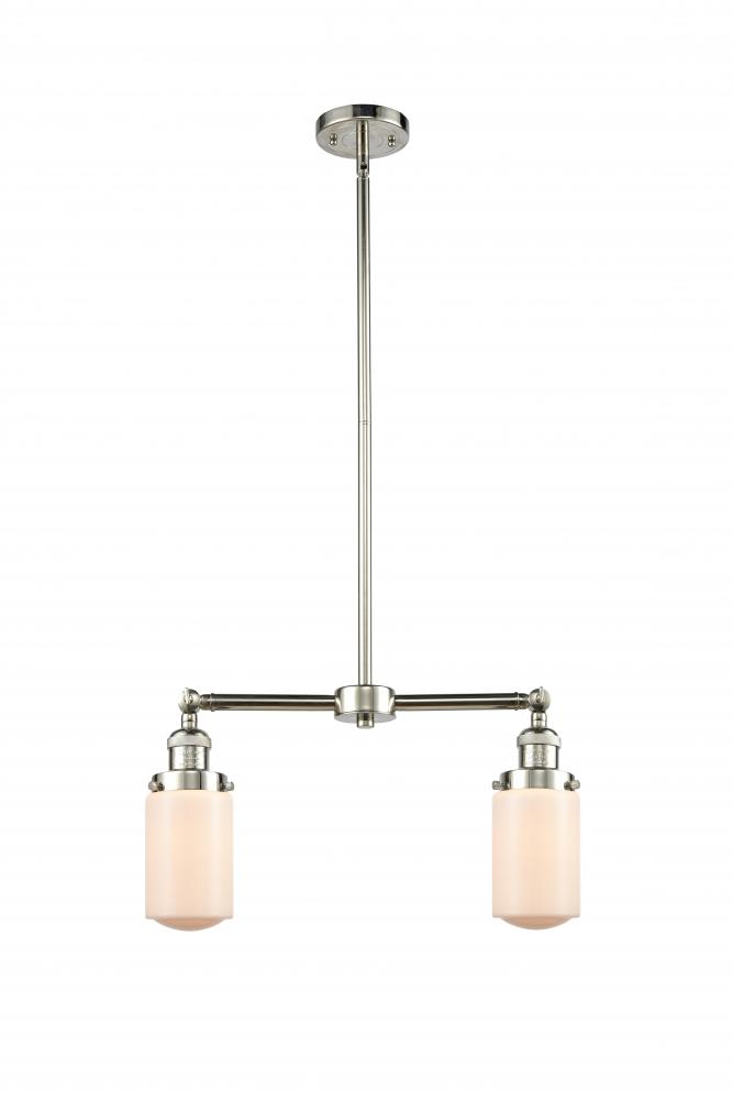 Dover - 2 Light - 21 inch - Polished Nickel - Stem Hung - Adjustable Island Light