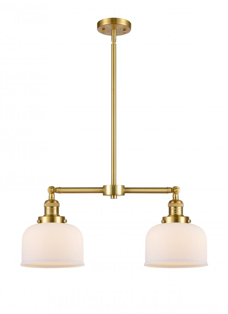Bell - 2 Light - 21 inch - Satin Gold - Stem Hung - Adjustable Island Light