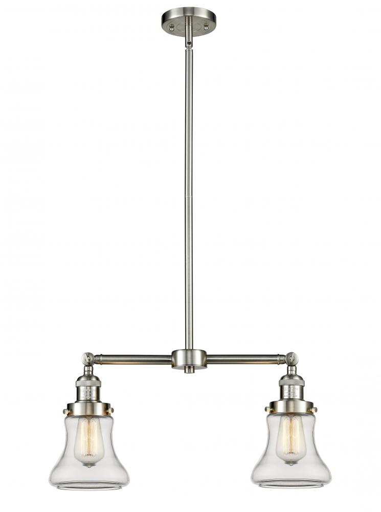 Bellmont - 2 Light - 21 inch - Brushed Satin Nickel - Stem Hung - Adjustable Island Light