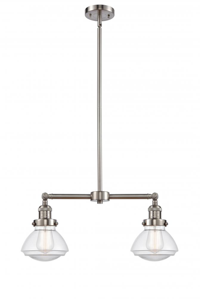 Olean - 2 Light - 22 inch - Brushed Satin Nickel - Stem Hung - Adjustable Island Light