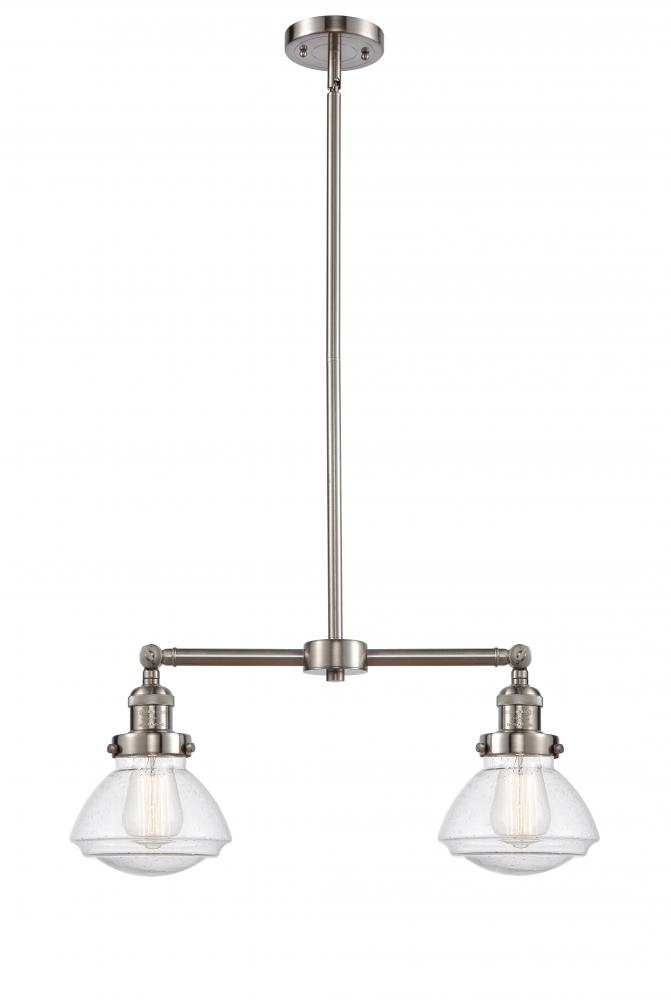Olean - 2 Light - 22 inch - Brushed Satin Nickel - Stem Hung - Adjustable Island Light