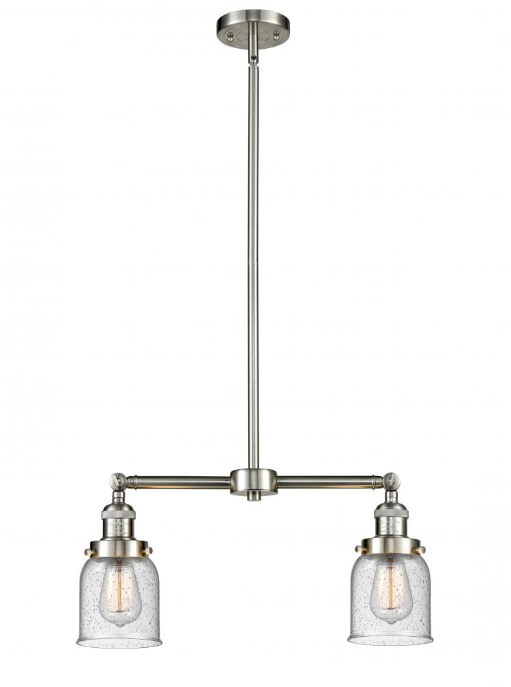Bell - 2 Light - 21 inch - Brushed Satin Nickel - Stem Hung - Adjustable Island Light