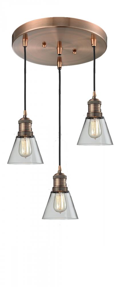 Small Bell 3 Light Multi-Pendant