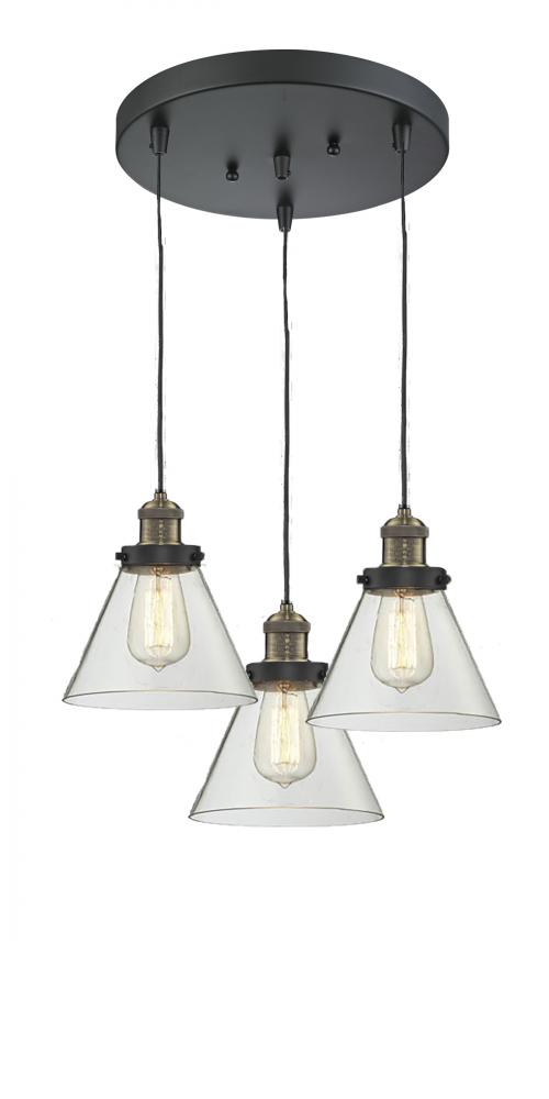 Large Cone 3 Light Multi-Pendant