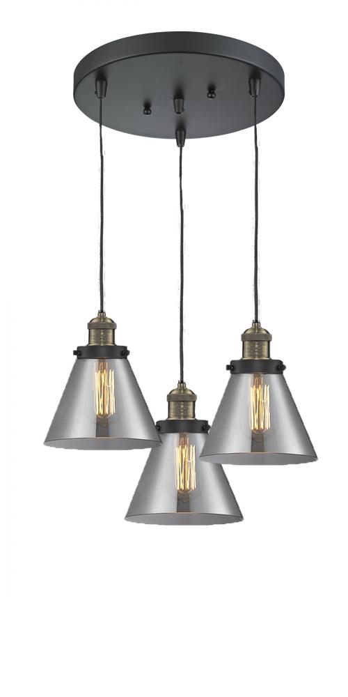 Large Cone 3 Light Multi-Pendant