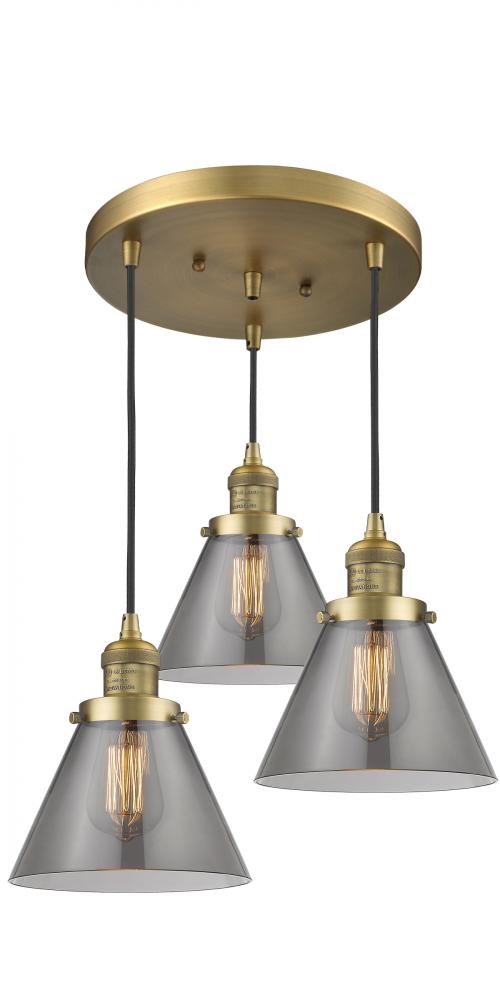 Large Cone 3 Light Multi-Pendant