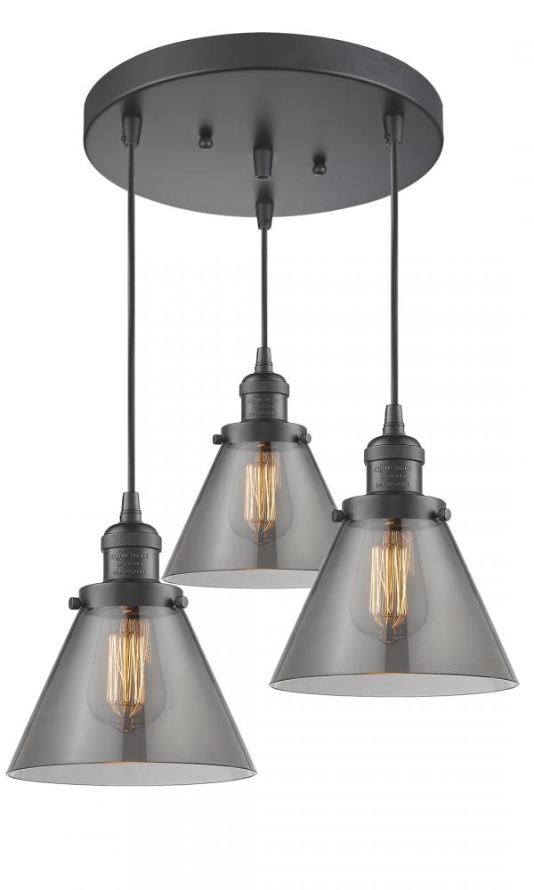 Large Cone 3 Light Multi-Pendant