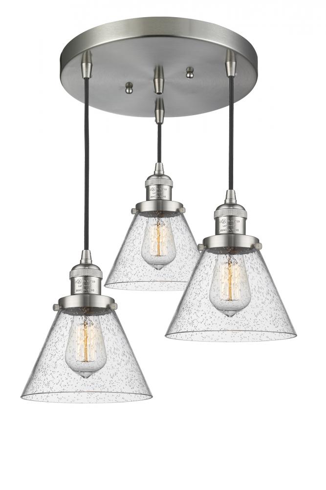 Large Cone 3 Light Multi-Pendant
