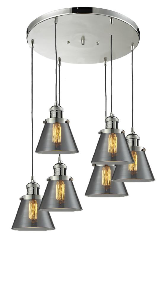 Small Cone 6 Light Multi-Pendant