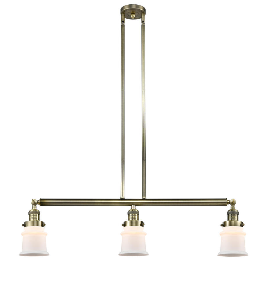 Canton - 3 Light - 39 inch - Antique Brass - Stem Hung - Adjustable Island Light