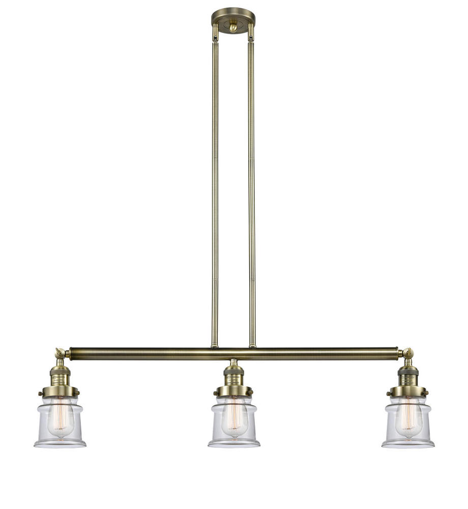 Canton - 3 Light - 39 inch - Antique Brass - Stem Hung - Adjustable Island Light