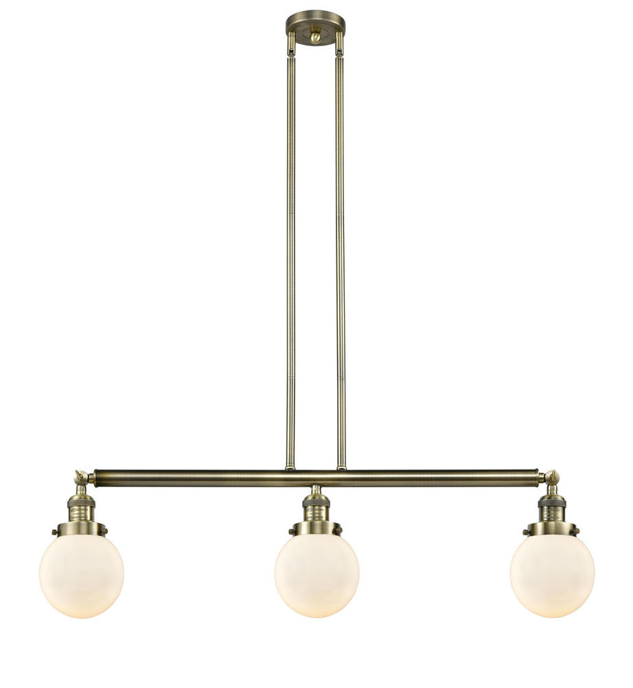 Beacon - 3 Light - 39 inch - Antique Brass - Stem Hung - Adjustable Island Light