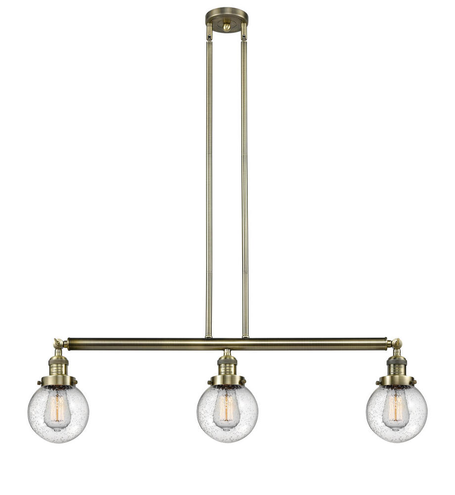 Beacon - 3 Light - 39 inch - Antique Brass - Stem Hung - Adjustable Island Light