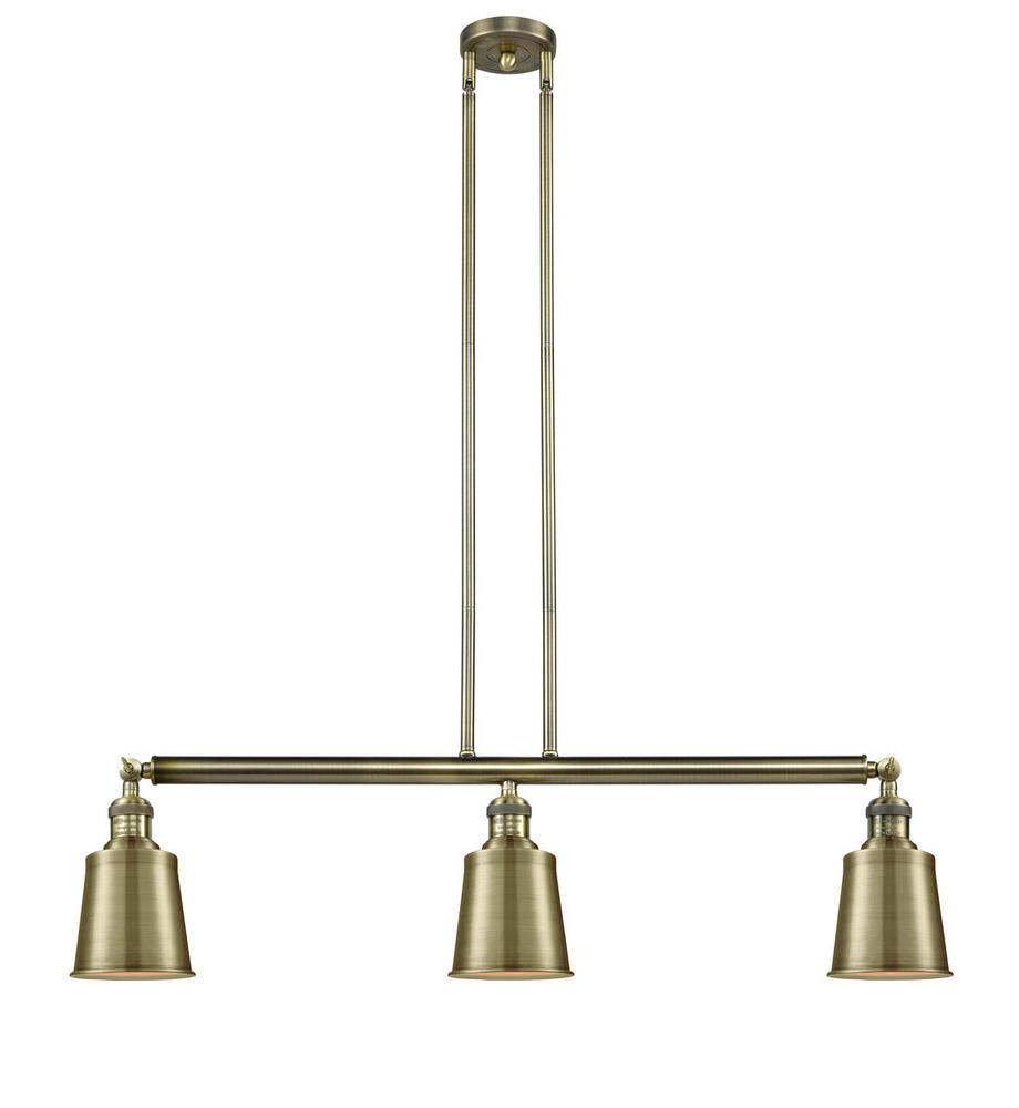 Addison - 3 Light - 38 inch - Antique Brass - Stem Hung - Adjustable Island Light