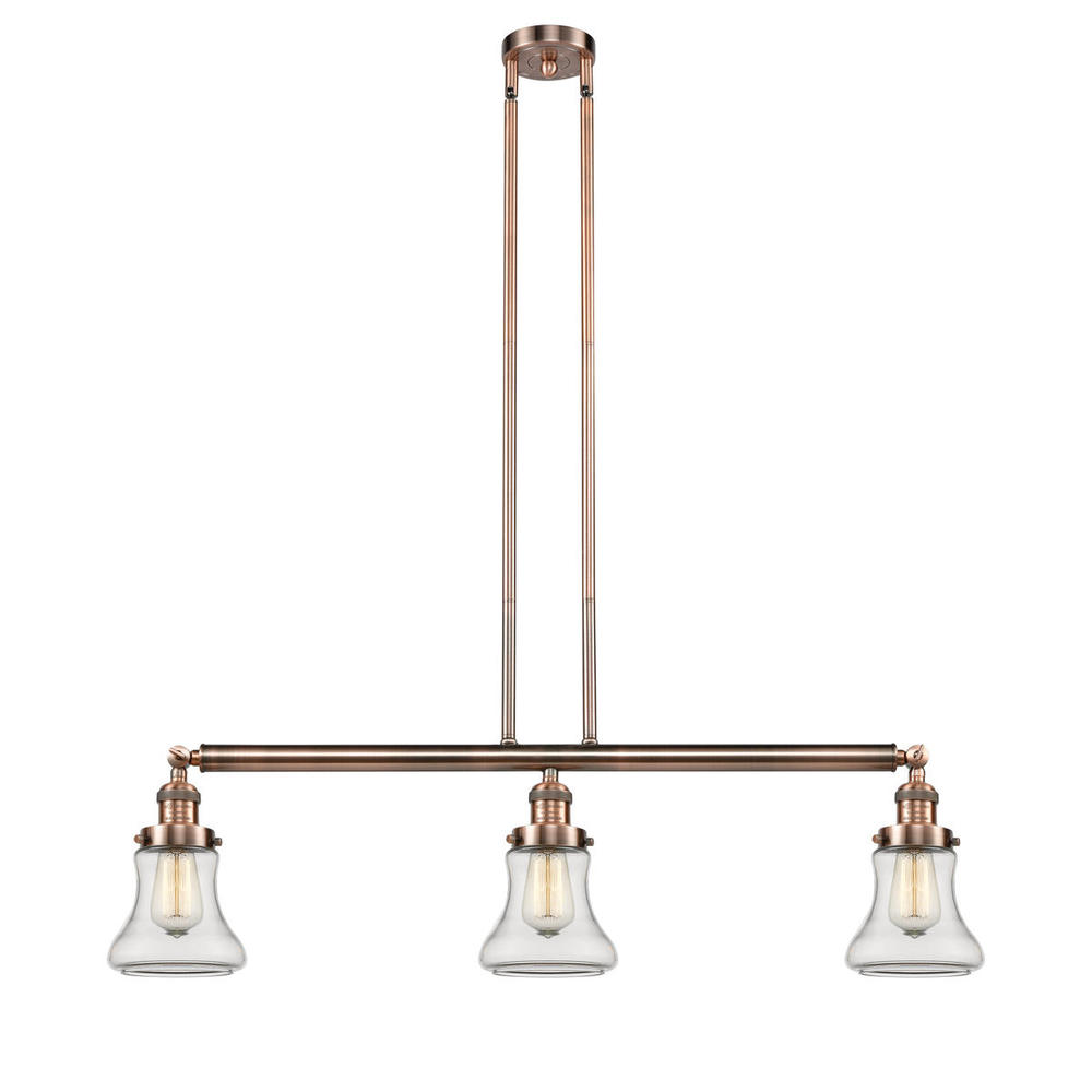Bellmont - 3 Light - 39 inch - Antique Copper - Stem Hung - Adjustable Island Light