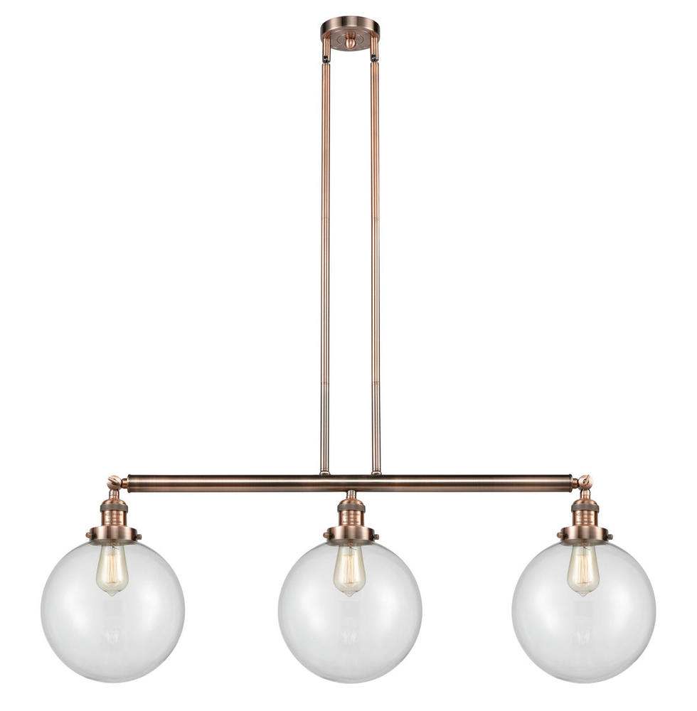 Beacon - 3 Light - 42 inch - Antique Copper - Stem Hung - Adjustable Island Light