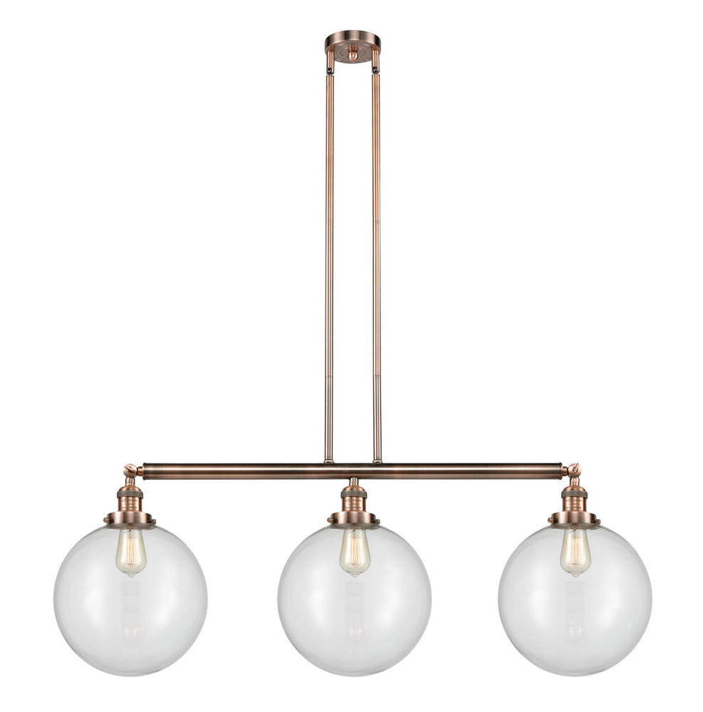 Beacon - 3 Light - 44 inch - Antique Copper - Stem Hung - Adjustable Island Light