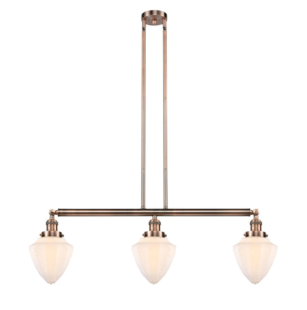 Bullet - 3 Light - 38 inch - Antique Copper - Stem Hung - Adjustable Island Light