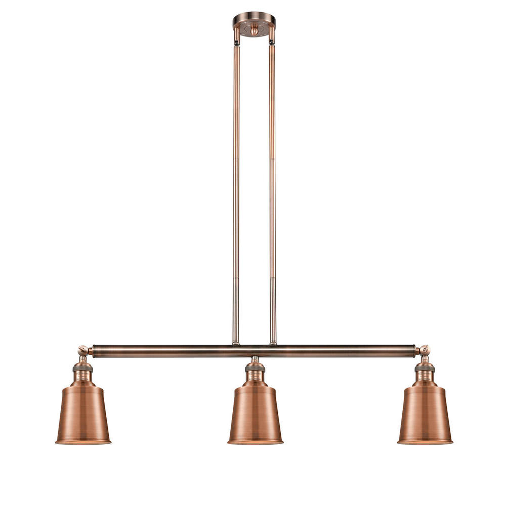 Addison - 3 Light - 38 inch - Antique Copper - Stem Hung - Adjustable Island Light