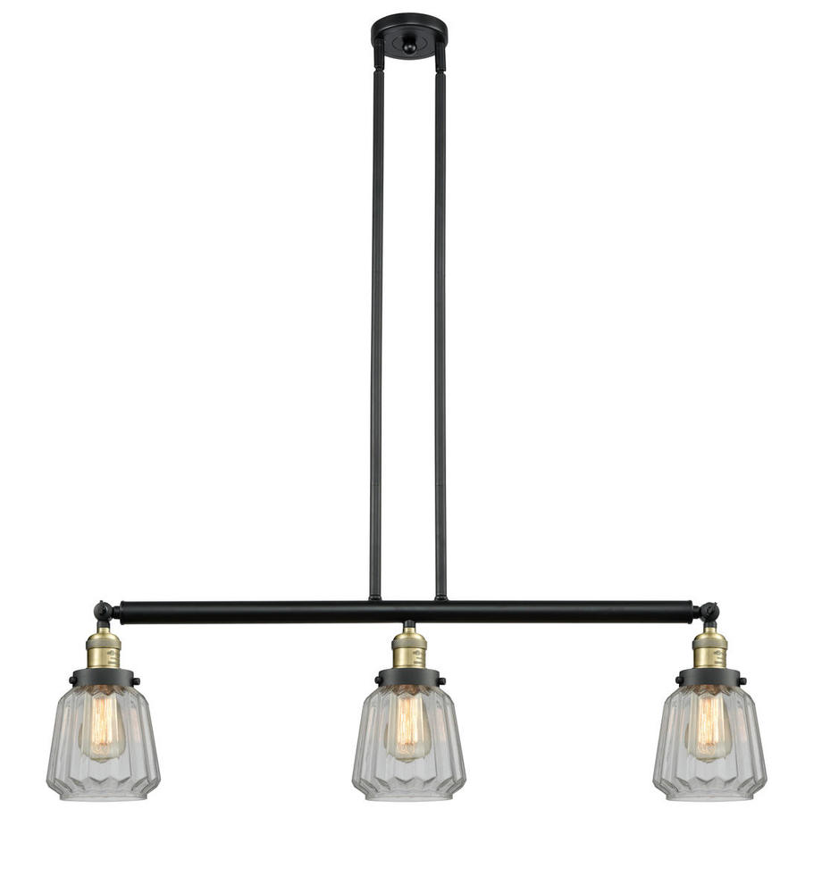 Chatham - 3 Light - 39 inch - Black Antique Brass - Stem Hung - Adjustable Island Light