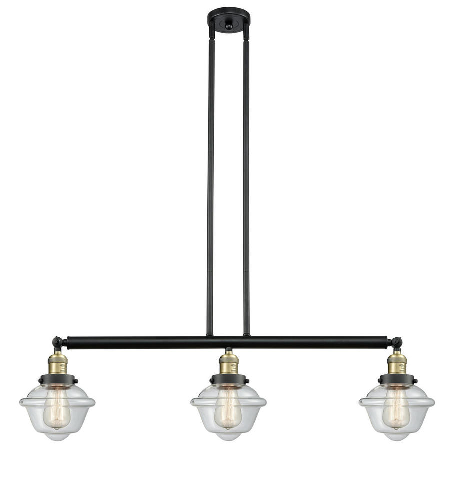 Oxford - 3 Light - 40 inch - Black Antique Brass - Stem Hung - Adjustable Island Light