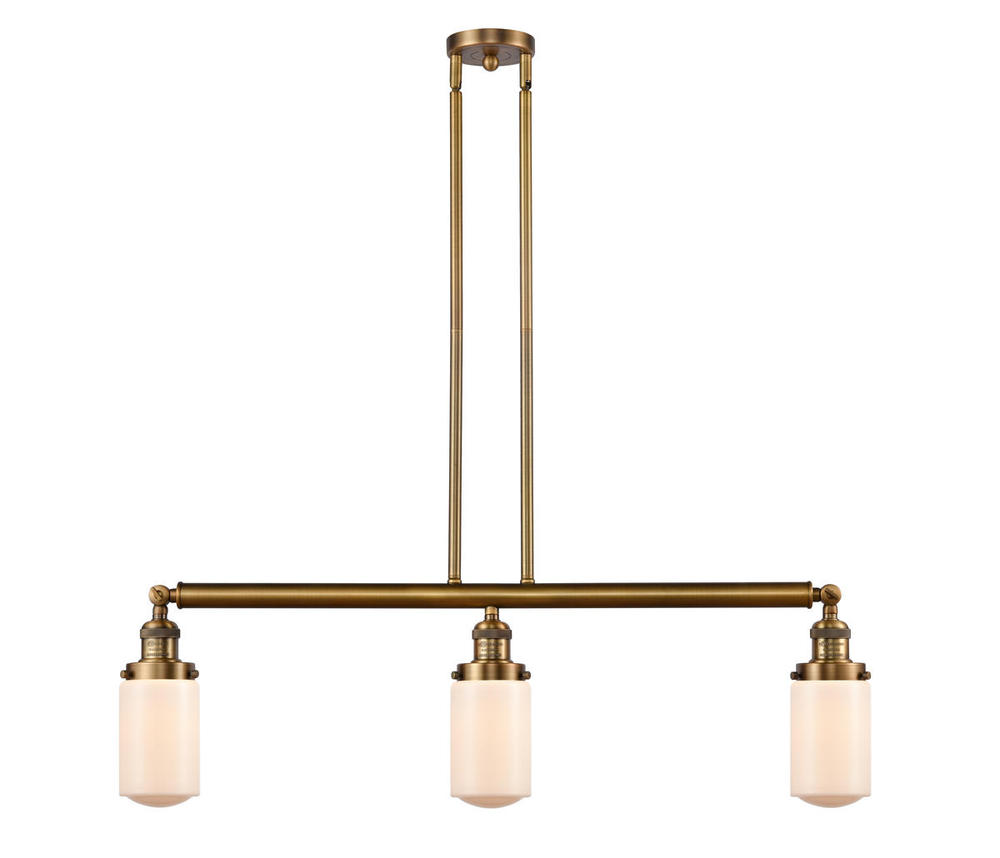 Dover - 3 Light - 37 inch - Brushed Brass - Stem Hung - Adjustable Island Light