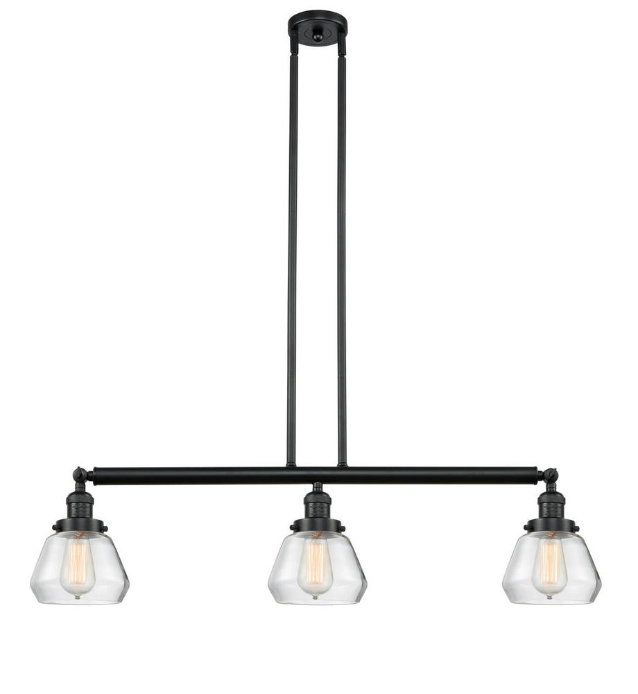 Fulton - 3 Light - 39 inch - Matte Black - Stem Hung - Adjustable Island Light