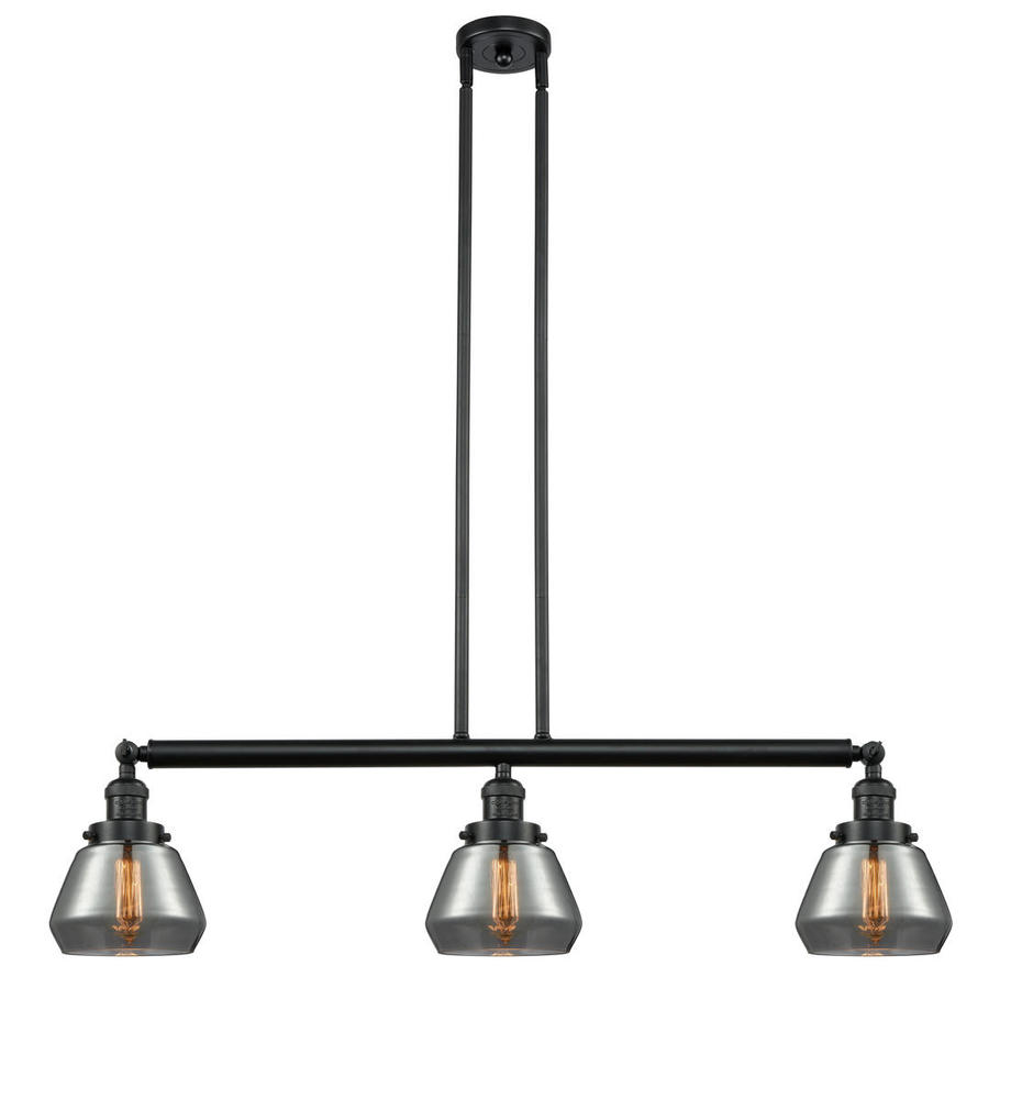 Fulton - 3 Light - 39 inch - Matte Black - Stem Hung - Adjustable Island Light