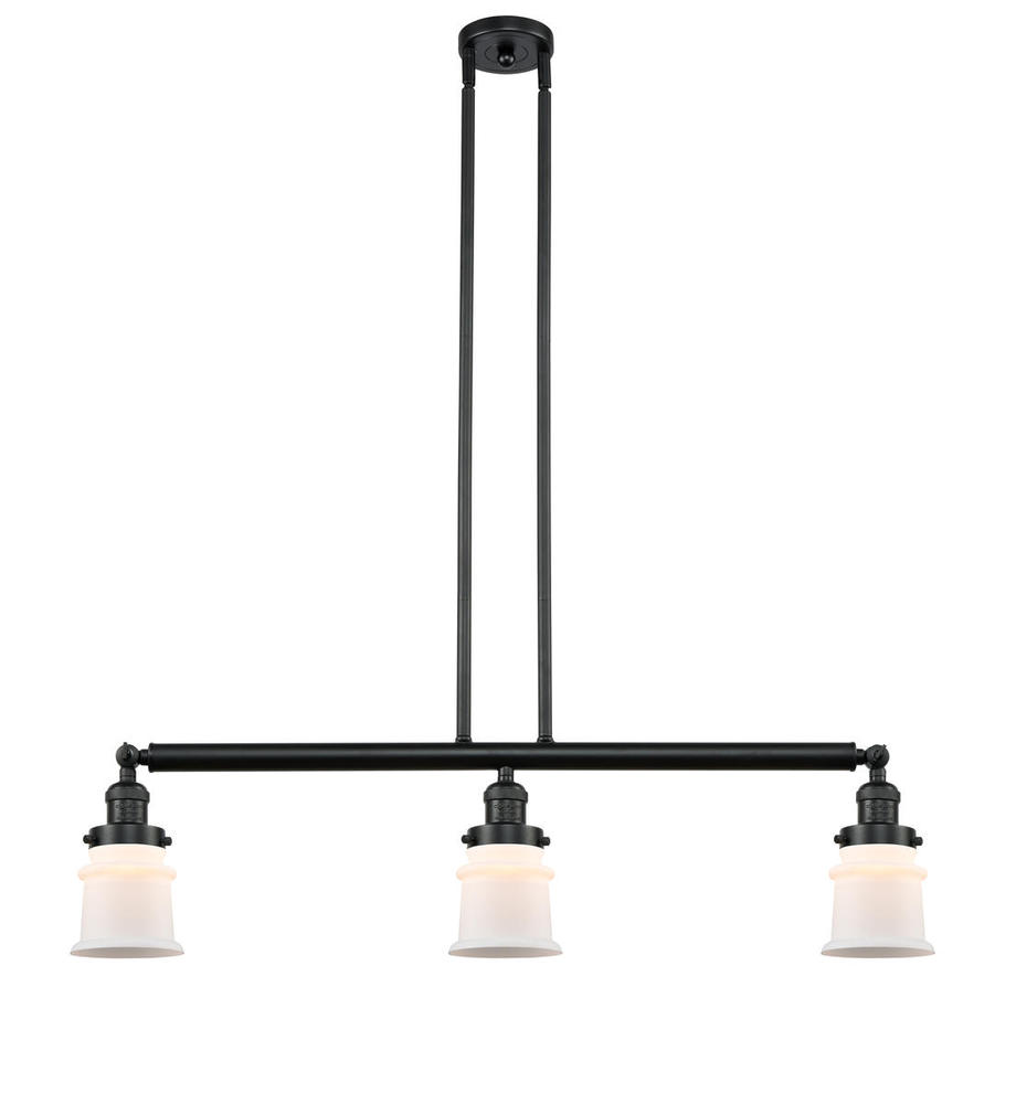 Canton - 3 Light - 39 inch - Matte Black - Stem Hung - Adjustable Island Light