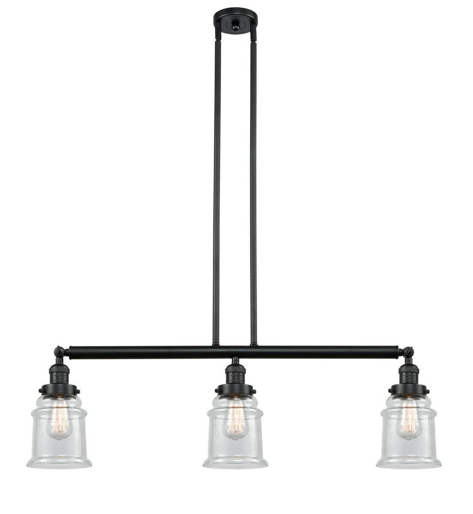 Canton - 3 Light - 39 inch - Matte Black - Stem Hung - Adjustable Island Light