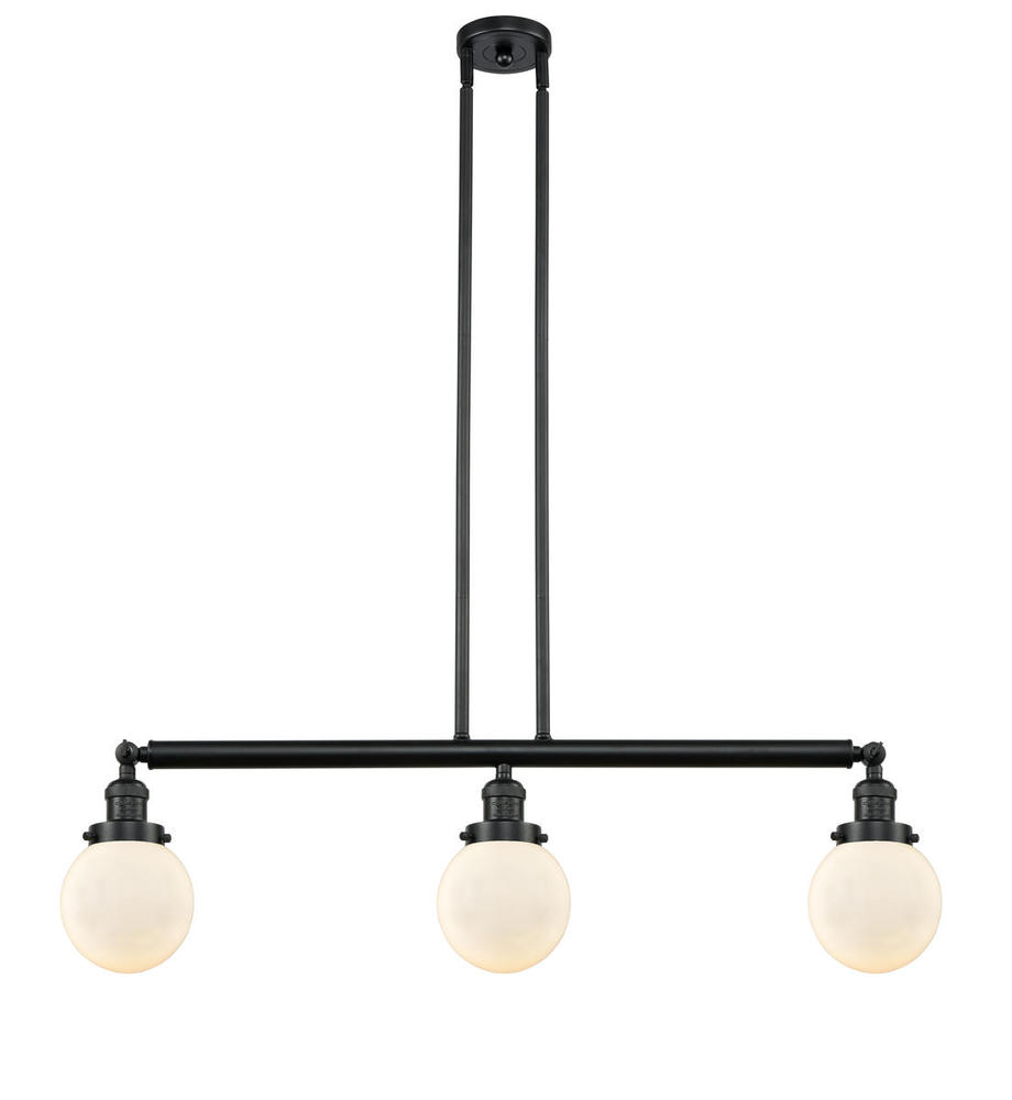 Beacon - 3 Light - 39 inch - Matte Black - Stem Hung - Adjustable Island Light