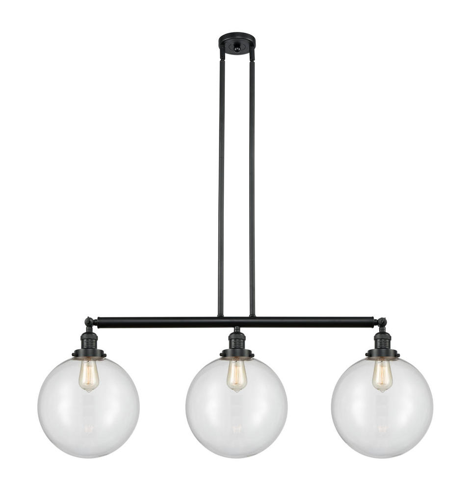 Beacon - 3 Light - 44 inch - Matte Black - Stem Hung - Adjustable Island Light