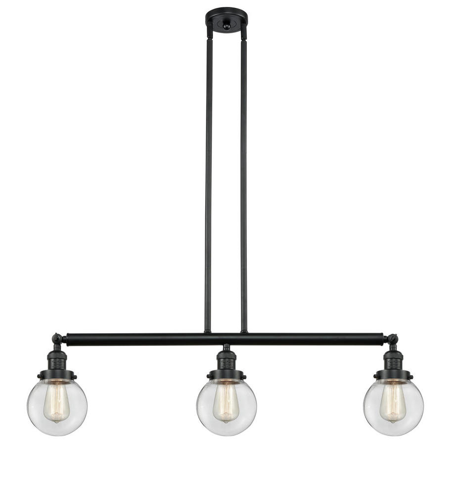 Beacon - 3 Light - 39 inch - Matte Black - Stem Hung - Adjustable Island Light
