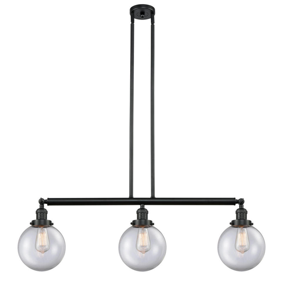 Beacon - 3 Light - 41 inch - Matte Black - Stem Hung - Adjustable Island Light