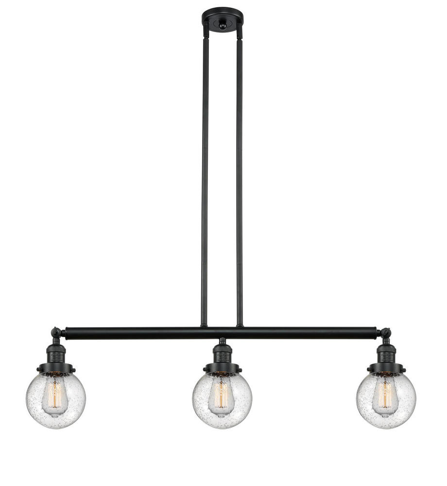 Beacon - 3 Light - 39 inch - Matte Black - Stem Hung - Adjustable Island Light