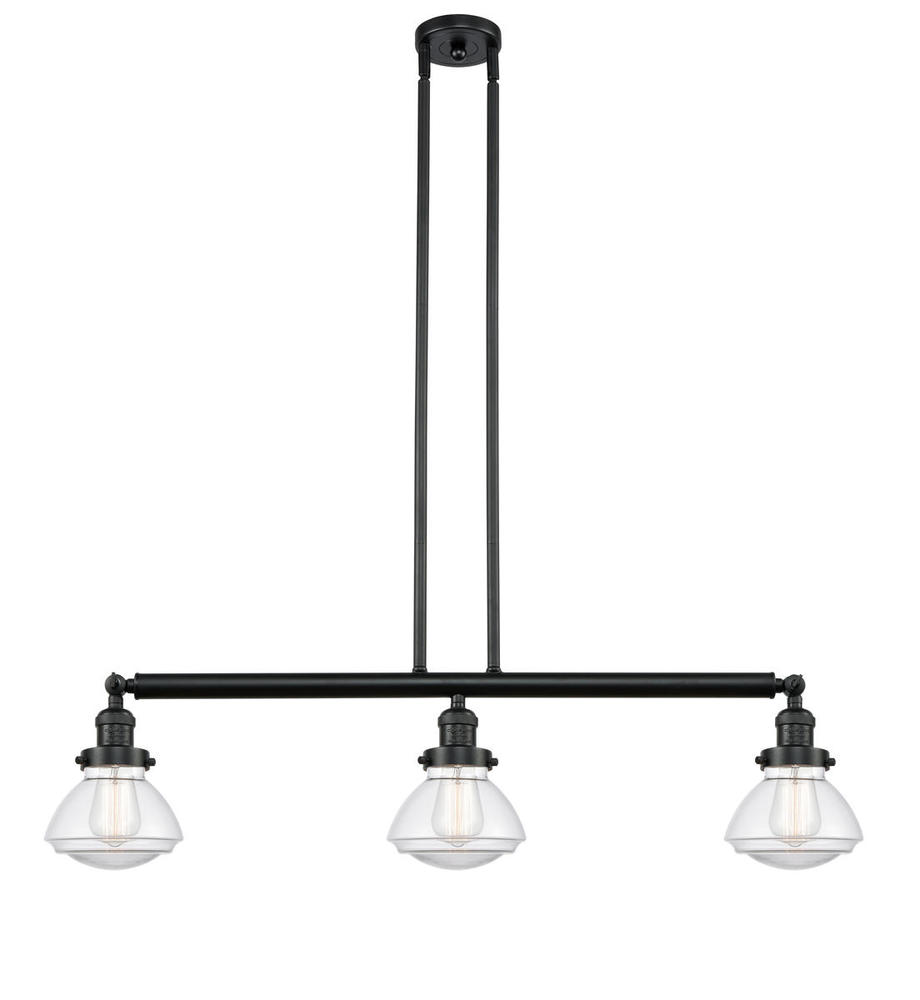 Olean - 3 Light - 39 inch - Matte Black - Stem Hung - Adjustable Island Light