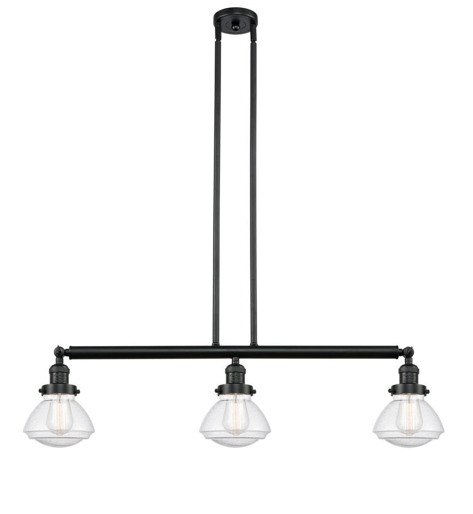 Olean - 3 Light - 39 inch - Matte Black - Stem Hung - Adjustable Island Light