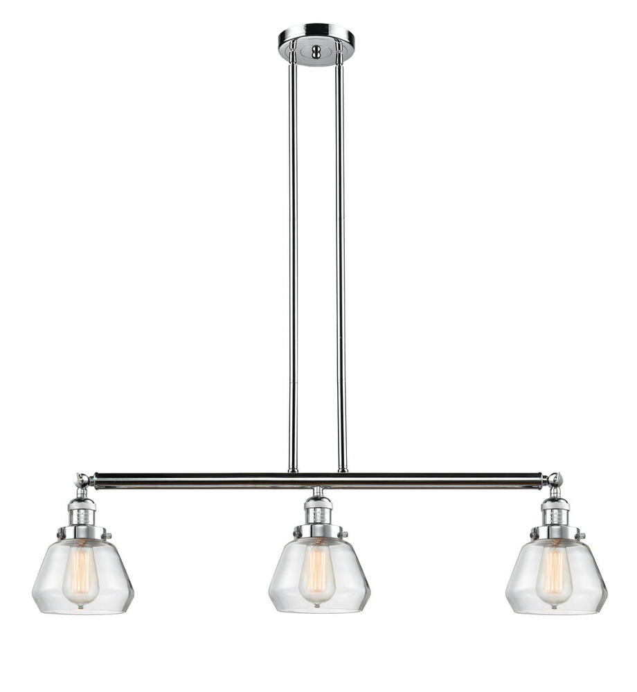 Fulton - 3 Light - 39 inch - Polished Chrome - Stem Hung - Adjustable Island Light